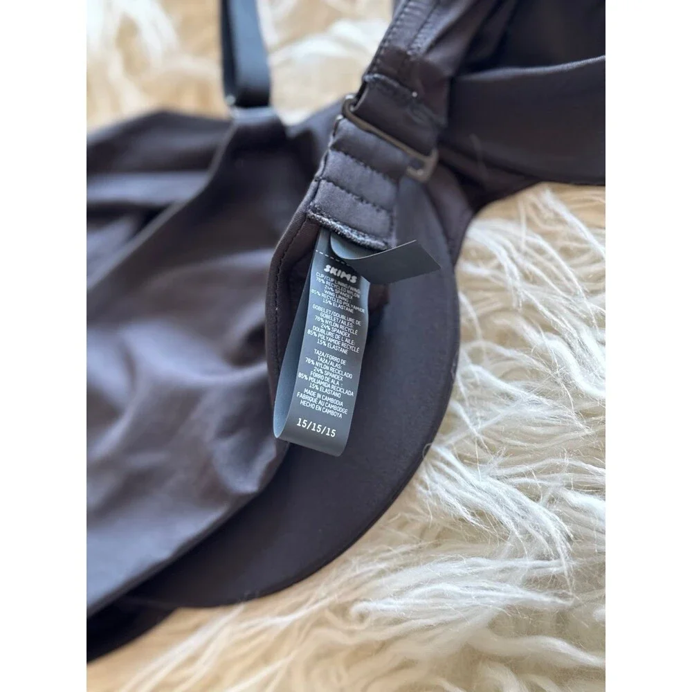 Skims Swim Full Coverage Bikini Top Onyx Size 15